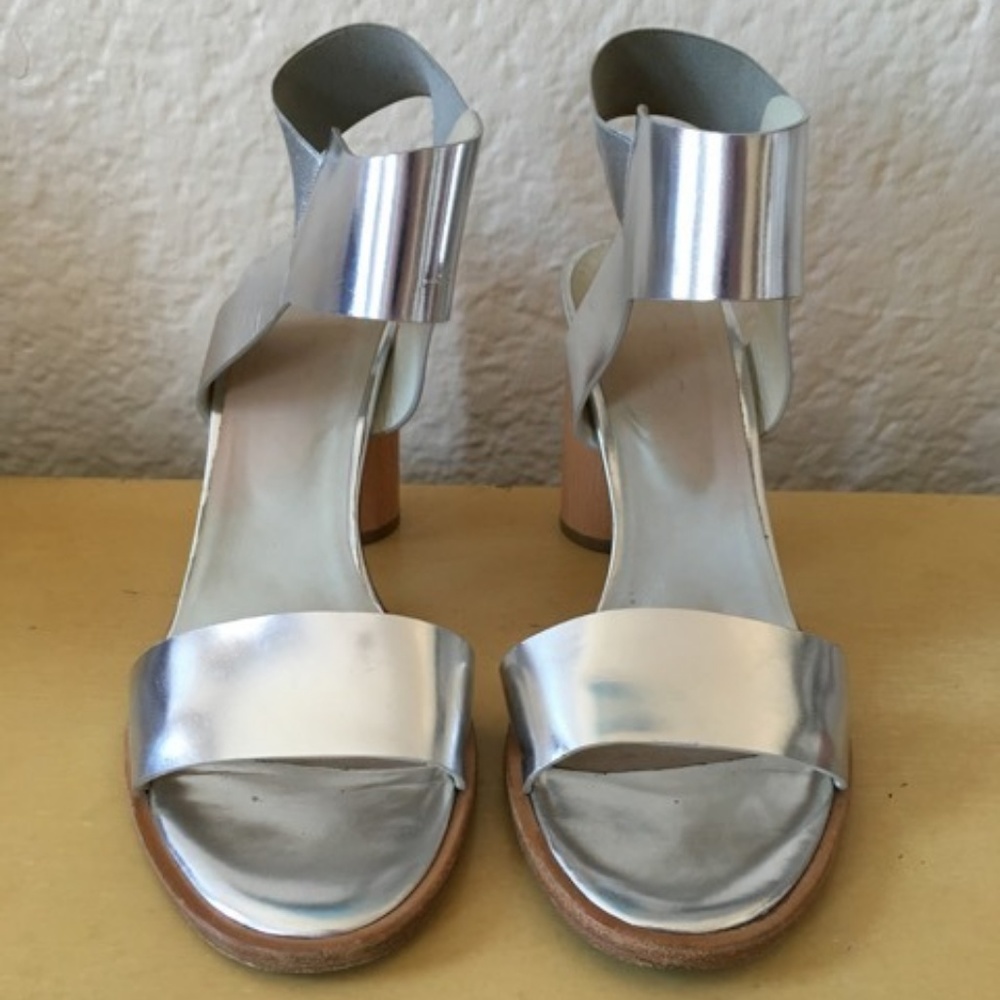 COS Silver Leather High Heel Sandals